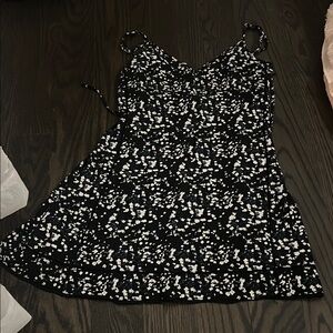 Aritzia Black and White Spotted Cami Dress